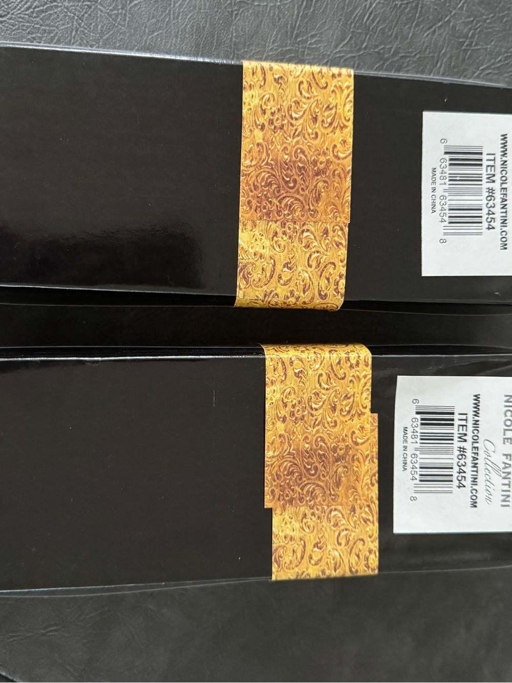 2 sets of Nicole Fantini Gold Floral Napkin Rings (Set of 4) NWT - Picture 3 of 7